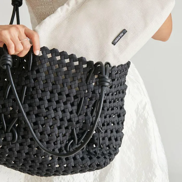 Handbags Shop Dolce Vita Logan Tote Black Woven Black Woven