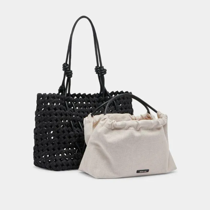 Handbags Shop Dolce Vita Logan Tote Black Woven Black Woven