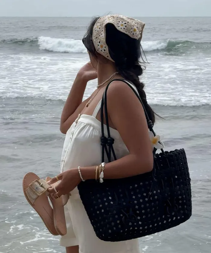 Handbags Shop Dolce Vita Logan Tote Black Woven Black Woven