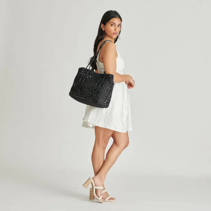 Handbags Shop Dolce Vita Logan Tote Black Woven Black Woven