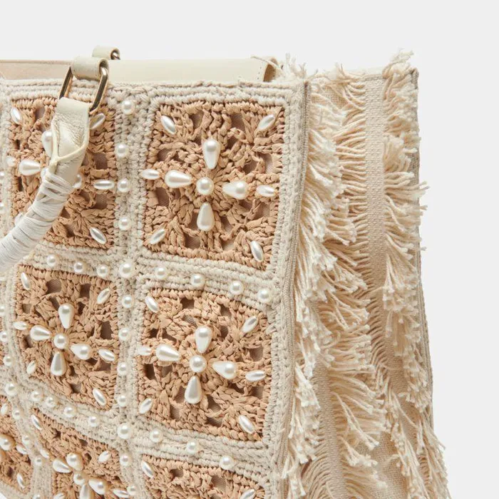 Handbags Shop Dolce Vita Lottie Tote Natural Pearl Raffia Natural Pearl Raffia