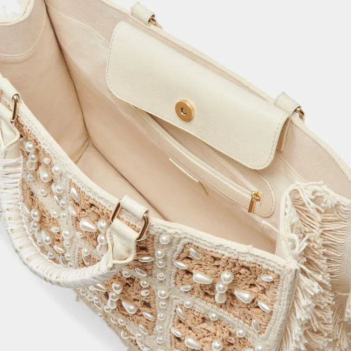Handbags Shop Dolce Vita Lottie Tote Natural Pearl Raffia Natural Pearl Raffia