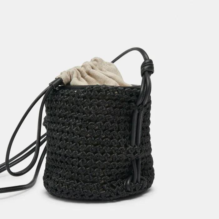 Handbags Shop Dolce Vita Shelby Bucket Bag Black Woven Black Woven