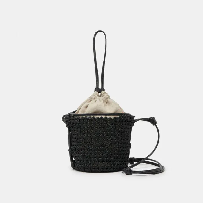 Handbags Shop Dolce Vita Shelby Bucket Bag Black Woven Black Woven