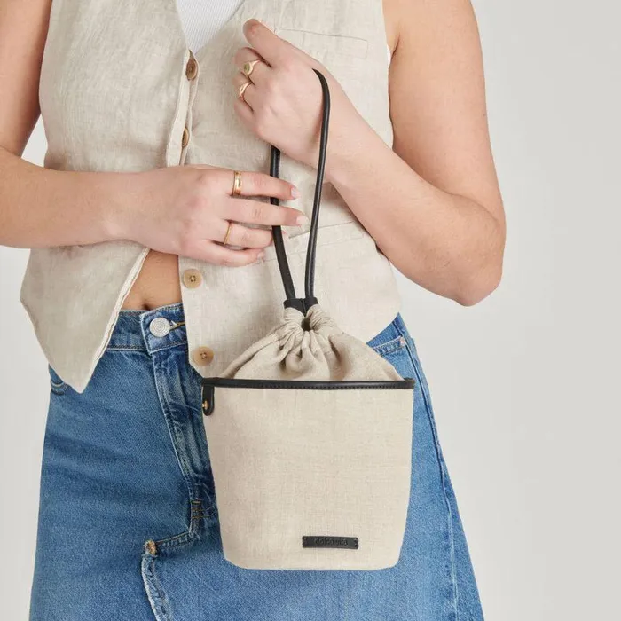 Handbags Shop Dolce Vita Shelby Bucket Bag Black Woven Black Woven