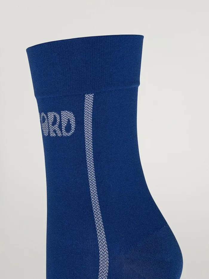 Happy Logo Socks Sodalite Blueoff White Women Wolford Socks