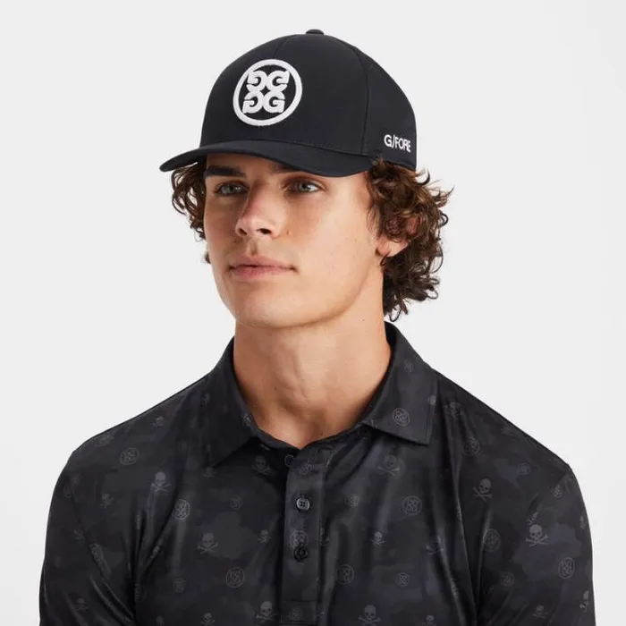 Hats Men GFORE CIRCLE G039S STRETCH TWILL SNAPBACK HAT Onyx