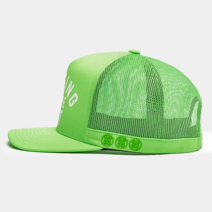 Hats Men GFORE GOLFING IS THE SHT INTERLOCK KNIT TRUCKER HAT Gecko