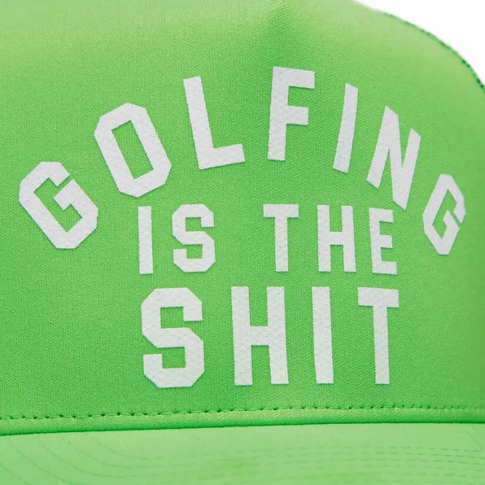Hats Men GFORE GOLFING IS THE SHT INTERLOCK KNIT TRUCKER HAT Gecko