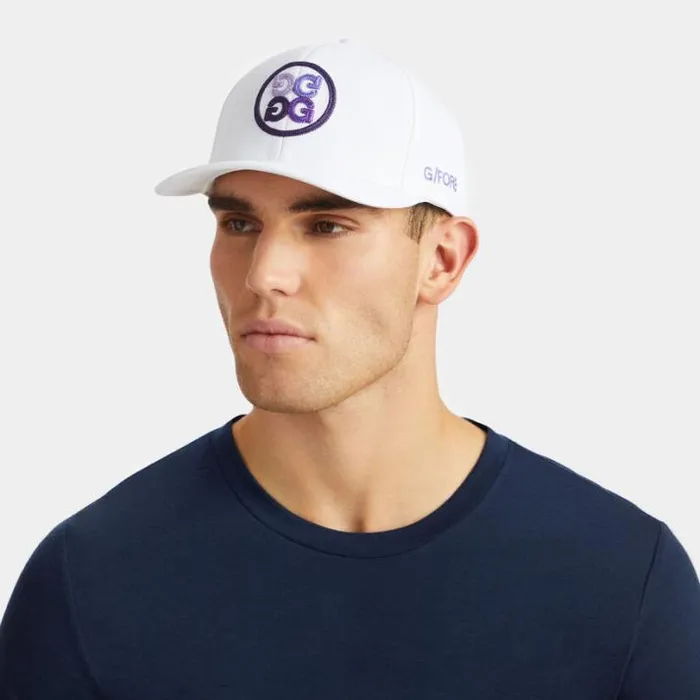 Hats Men GFORE GRADIENT CIRCLE G039S STRETCH TWILL SNAPBACK HAT Snow