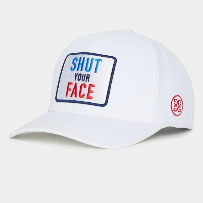 Hats Men GFORE SHUT YOUR FACE STRETCH TWILL SNAPBACK HAT Snow