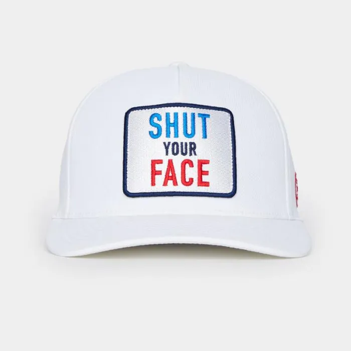 Hats Men GFORE SHUT YOUR FACE STRETCH TWILL SNAPBACK HAT Snow