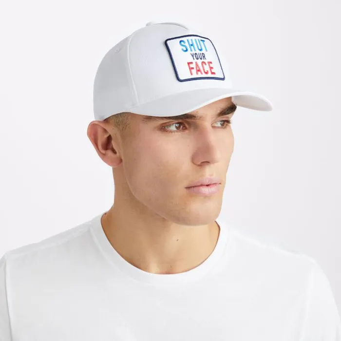 Hats Men GFORE SHUT YOUR FACE STRETCH TWILL SNAPBACK HAT Snow