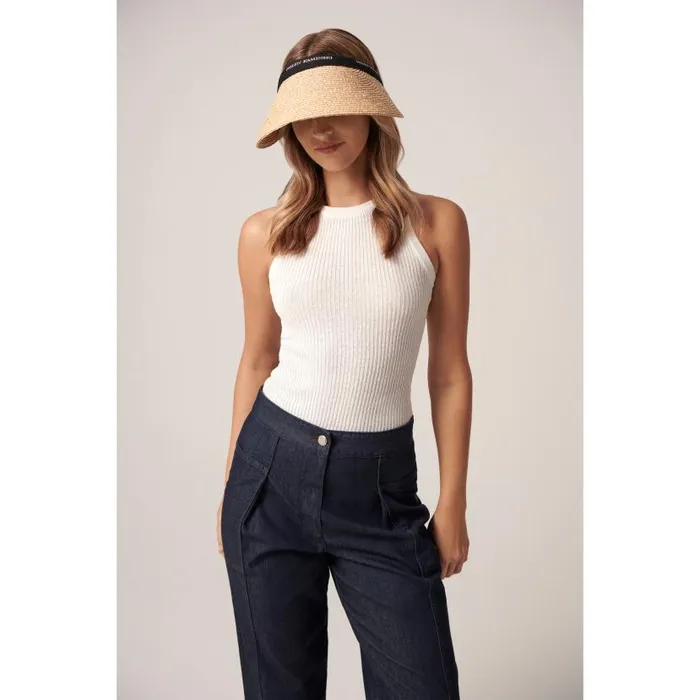 Hats Visors Helen Kaminski Bianca 12 Naturalblack Logo
