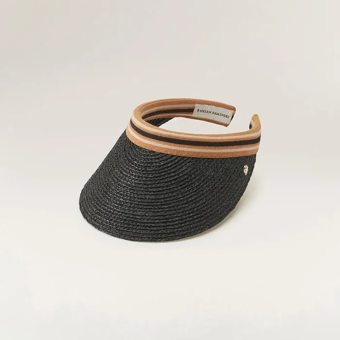 Hats Visors Helen Kaminski Bianca Charcoal Black Stripe