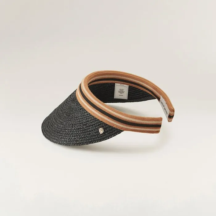 Hats Visors Helen Kaminski Bianca Charcoal Black Stripe