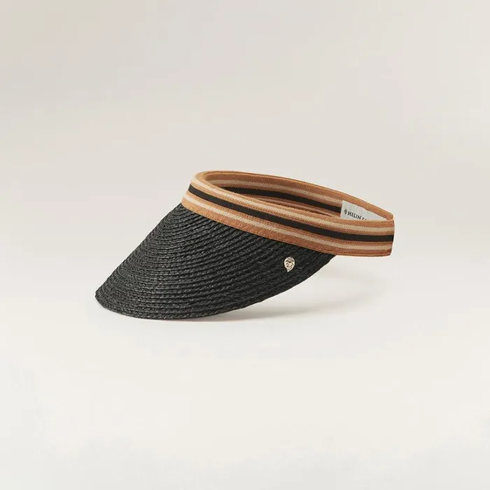 Hats Visors Helen Kaminski Bianca Charcoal Black Stripe