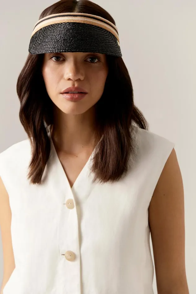 Hats Visors Helen Kaminski Marina Charcoalblack Stripe