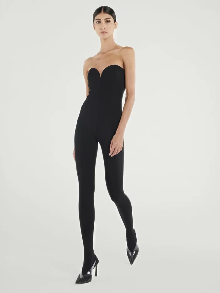 Heart Shape Baily Jumpsuit Black Women Wolford Trousers and Jumpsuits
