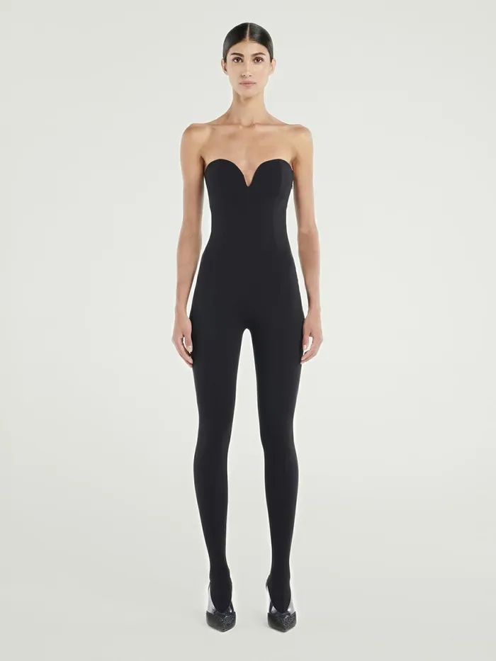Heart Shape Baily Jumpsuit Black Women Wolford Trousers and Jumpsuits