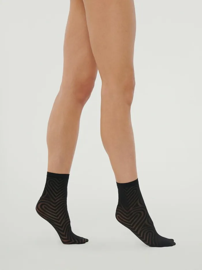 Heart Socks Black Women Wolford Socks