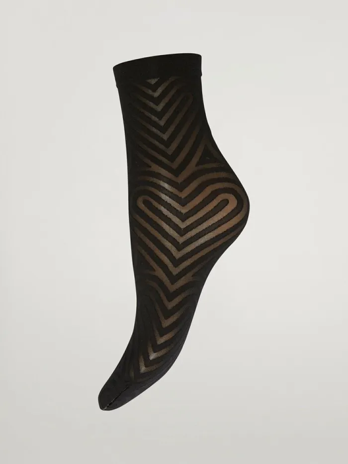 Heart Socks Black Women Wolford Socks