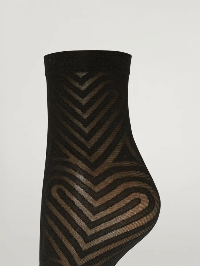 Heart Socks Black Women Wolford Socks