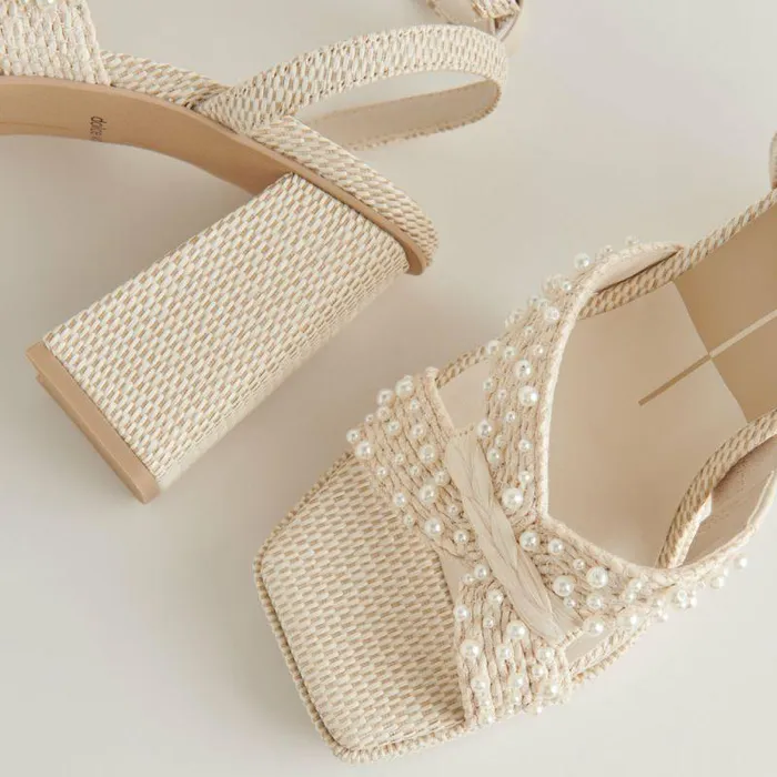 Heels Shop Dolce Vita Aries Vanilla Pearl Heels Women039s Vanilla Pearl Chunky Heels Vanilla Pearls