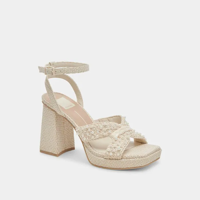 Heels Shop Dolce Vita Aries Vanilla Pearl Heels Women039s Vanilla Pearl Chunky Heels Vanilla Pearls
