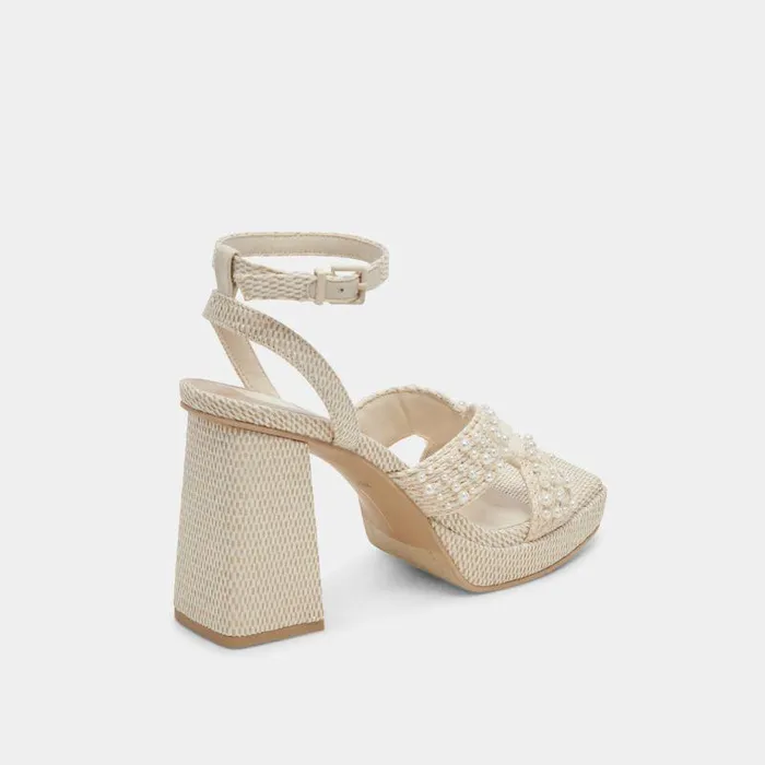 Heels Shop Dolce Vita Aries Vanilla Pearl Heels Women039s Vanilla Pearl Chunky Heels Vanilla Pearls