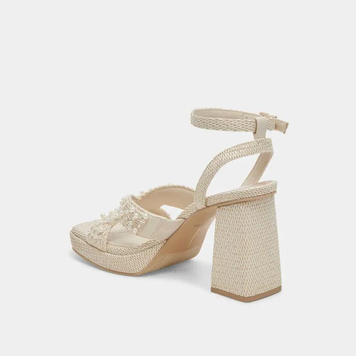 Heels Shop Dolce Vita Aries Vanilla Pearl Heels Women039s Vanilla Pearl Chunky Heels Vanilla Pearls