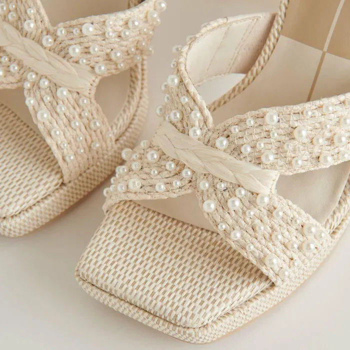 Heels Shop Dolce Vita Aries Vanilla Pearl Heels Women039s Vanilla Pearl Chunky Heels Vanilla Pearls