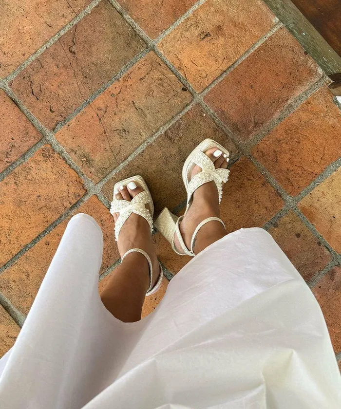 Heels Shop Dolce Vita Aries Vanilla Pearl Heels Women039s Vanilla Pearl Chunky Heels Vanilla Pearls