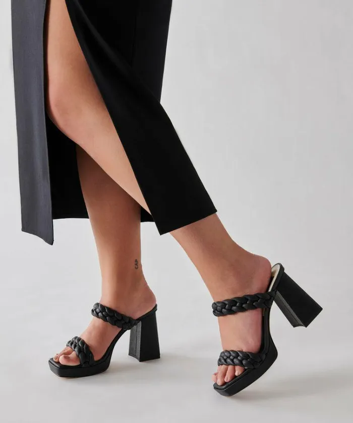 Heels Shop Dolce Vita Ashby Platform Heels Black Stella Black Stella Heeled Sandals Black Stella