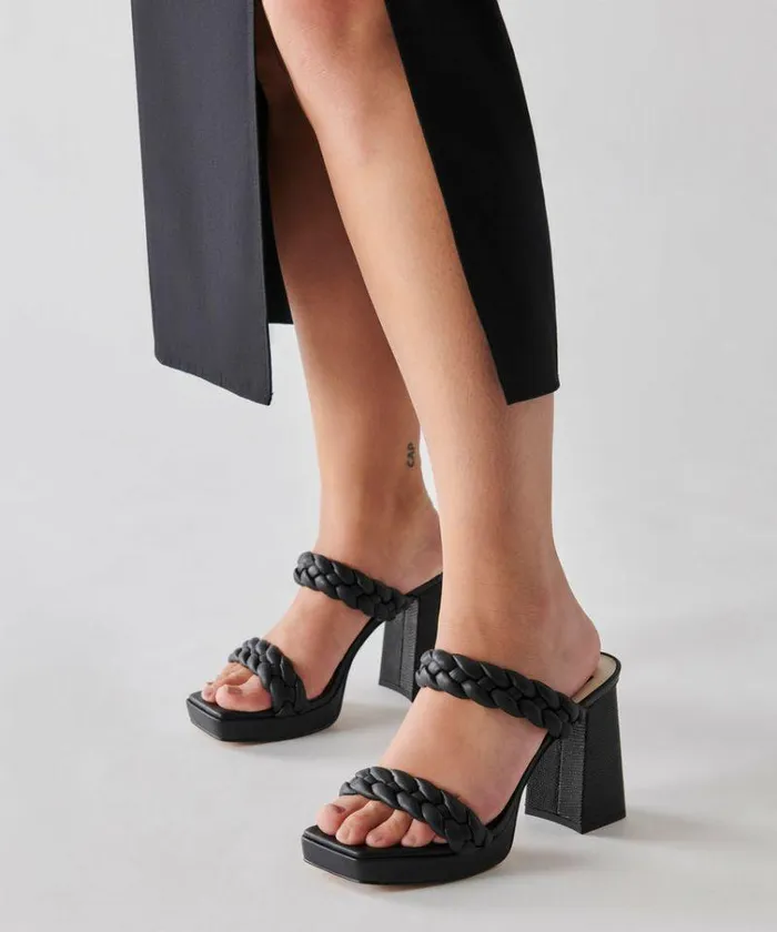Heels Shop Dolce Vita Ashby Platform Heels Black Stella Black Stella Heeled Sandals Black Stella