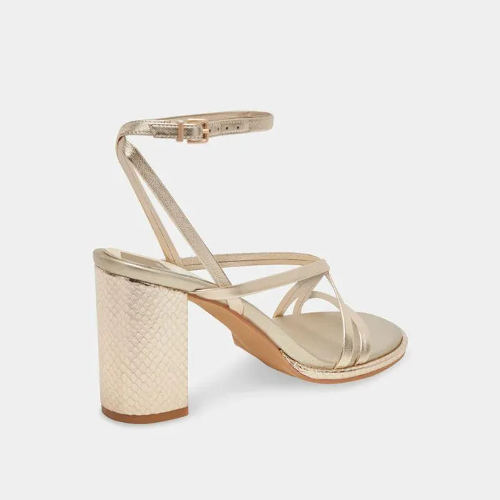 Heels Shop Dolce Vita Barly Heels Light Gold Metallic Leather Light Gold Metallic Leather