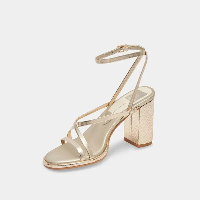 Heels Shop Dolce Vita Barly Heels Light Gold Metallic Leather Light Gold Metallic Leather