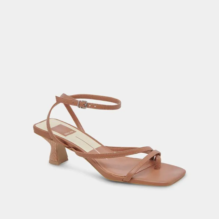 Heels Shop Dolce Vita Baylor Heels Caramel Leather Caramel Leather Heeled Sandals Caramel Leather