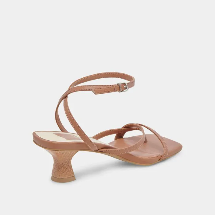 Heels Shop Dolce Vita Baylor Heels Caramel Leather Caramel Leather Heeled Sandals Caramel Leather