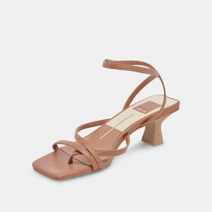 Heels Shop Dolce Vita Baylor Heels Caramel Leather Caramel Leather Heeled Sandals Caramel Leather