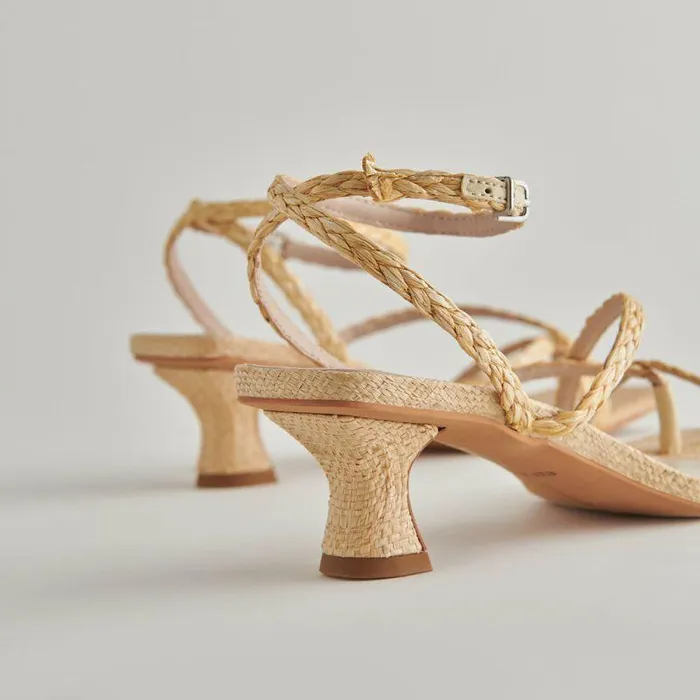 Heels Shop Dolce Vita Baylor Heels Natural Leather Natural Leather Heeled Sandals Lt Natural Raffia