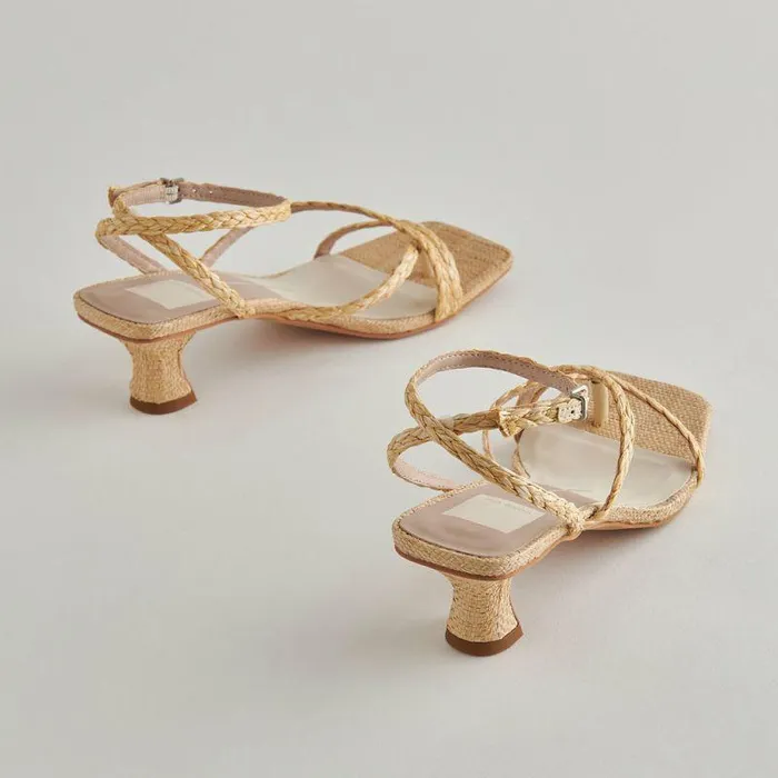 Heels Shop Dolce Vita Baylor Heels Natural Leather Natural Leather Heeled Sandals Lt Natural Raffia