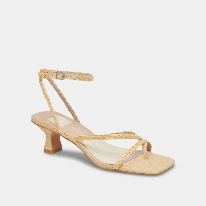 Heels Shop Dolce Vita Baylor Heels Natural Leather Natural Leather Heeled Sandals Lt Natural Raffia