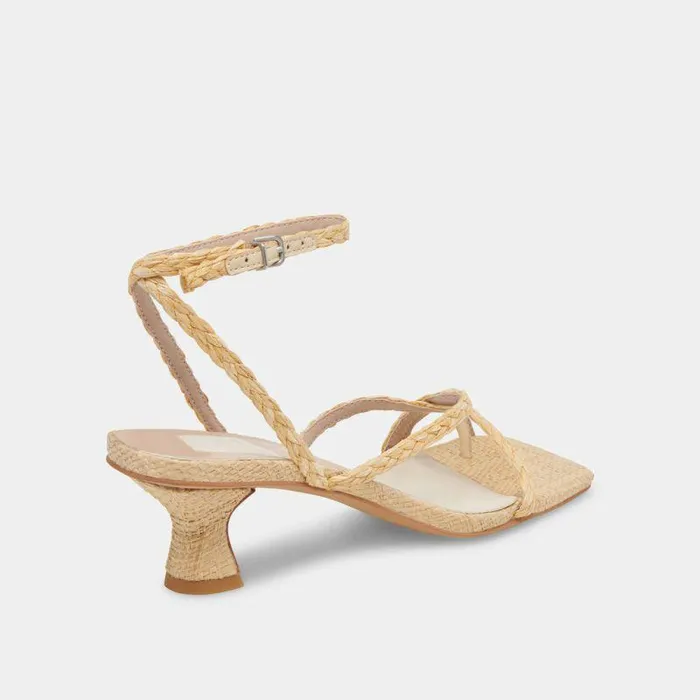 Heels Shop Dolce Vita Baylor Heels Natural Leather Natural Leather Heeled Sandals Lt Natural Raffia
