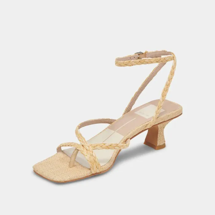 Heels Shop Dolce Vita Baylor Heels Natural Leather Natural Leather Heeled Sandals Lt Natural Raffia