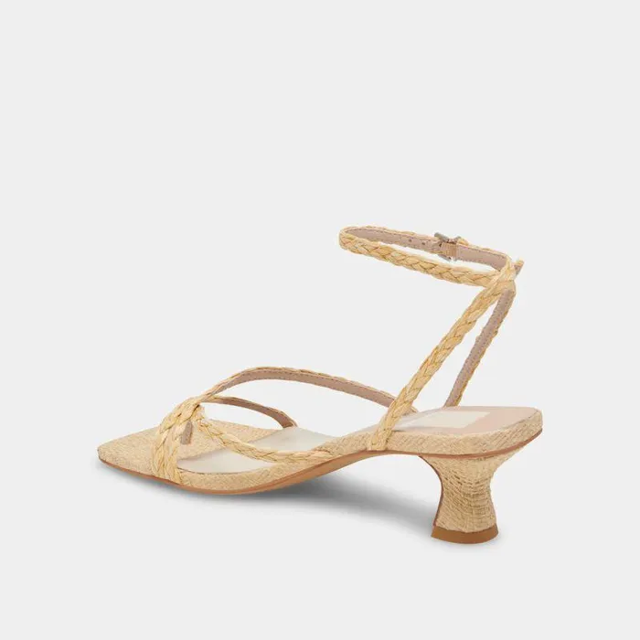 Heels Shop Dolce Vita Baylor Heels Natural Leather Natural Leather Heeled Sandals Lt Natural Raffia