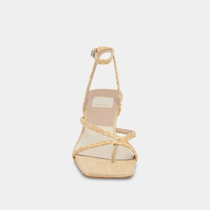Heels Shop Dolce Vita Baylor Heels Natural Leather Natural Leather Heeled Sandals Lt Natural Raffia