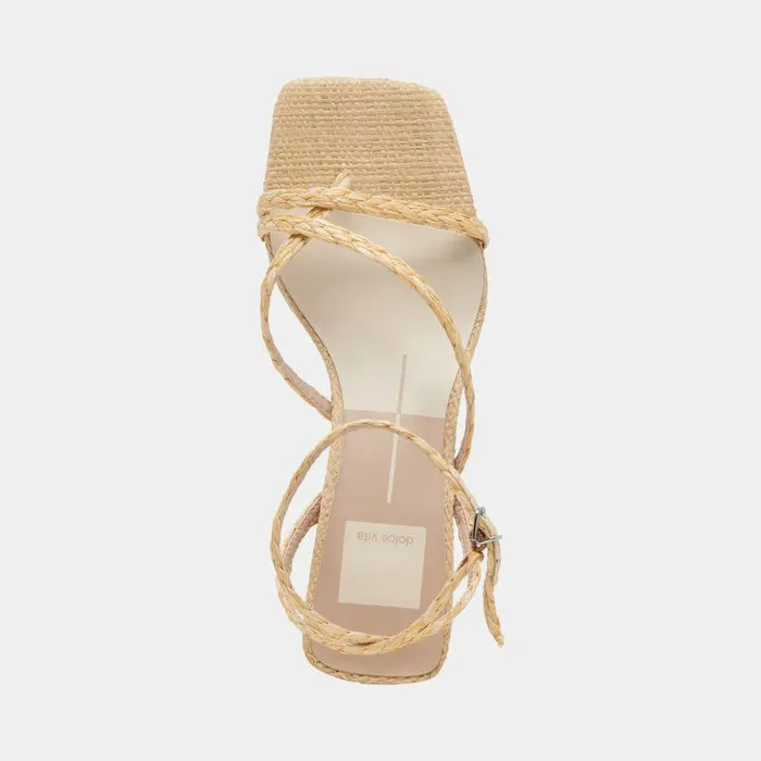 Heels Shop Dolce Vita Baylor Heels Natural Leather Natural Leather Heeled Sandals Lt Natural Raffia