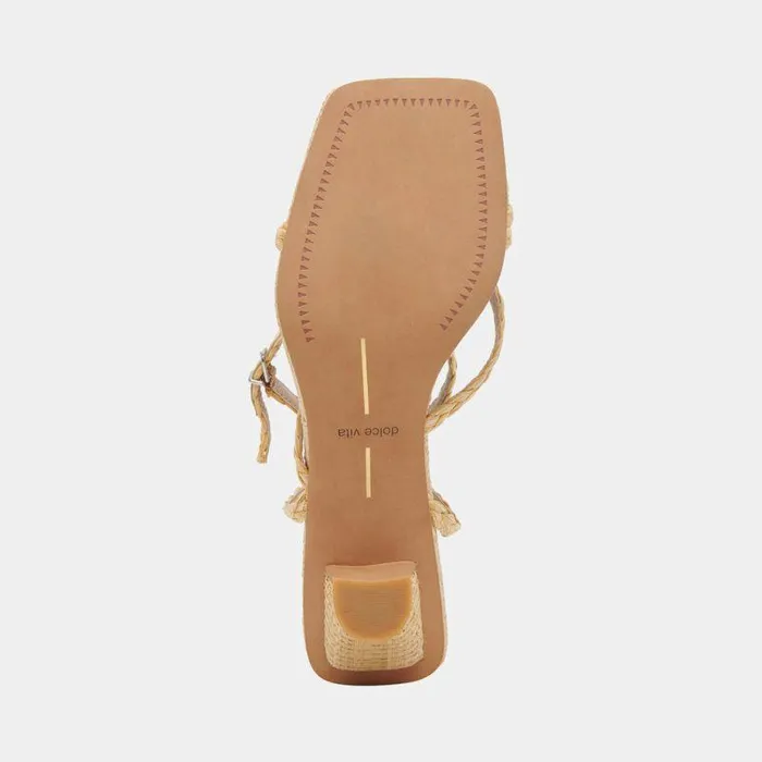 Heels Shop Dolce Vita Baylor Heels Natural Leather Natural Leather Heeled Sandals Lt Natural Raffia