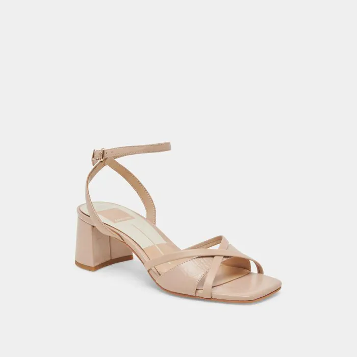Heels Shop Dolce Vita Blakly Heels Beige Crinkle Patent Beige Crinkle Patent